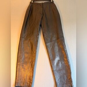 Lord & Taylor black Leather Dress Pants